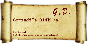 Gorzsás Diána névjegykártya